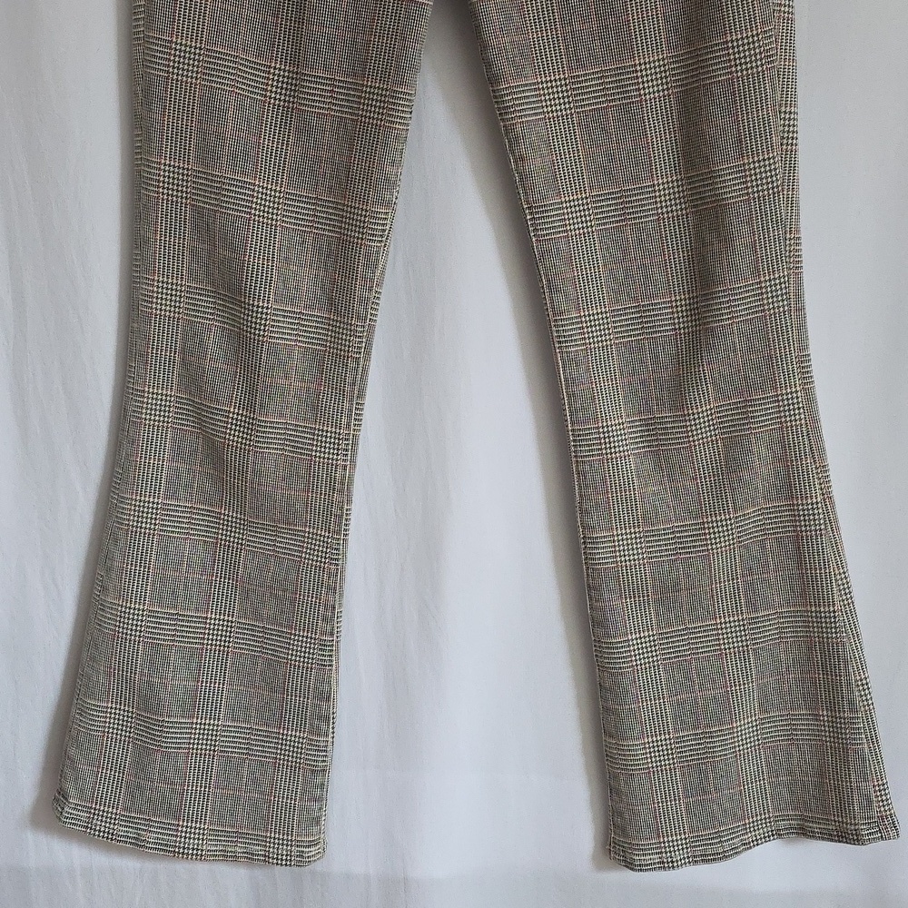 Frame Gray & Red Plaid Cotton Pants.  Le Crop Mini Boot.  Size Small - Picture 4 of 13